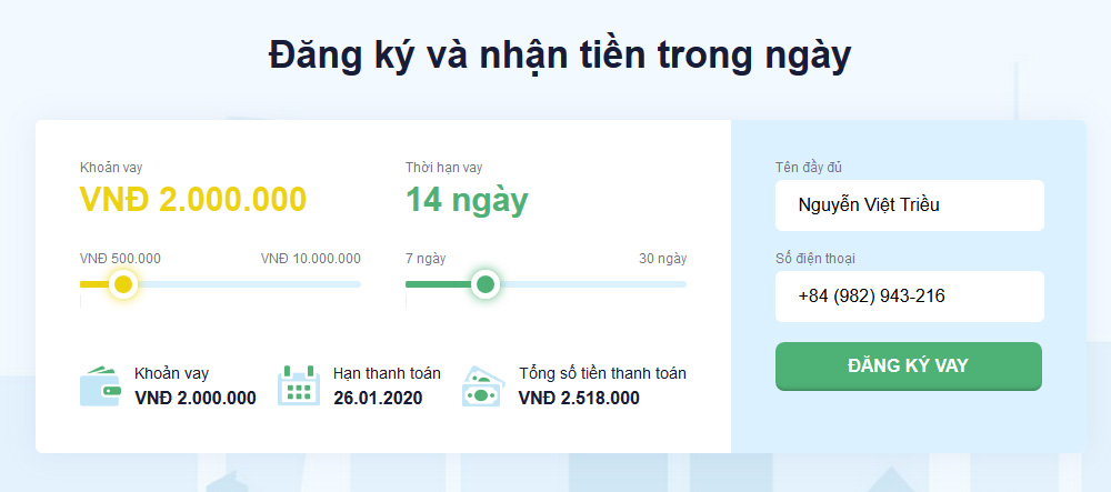 Dang ky vay tien Senmo Dang ky vay tien Senmo